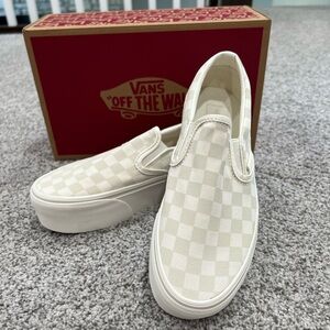 *NEW* Vans Classic Slip On Stackform / checkered marshmallow / womens size 7.5